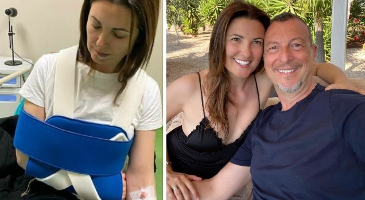 Giovanna Civitillo, paura per la moglie di Amadeus. L'incidente e la foto  sui social: «