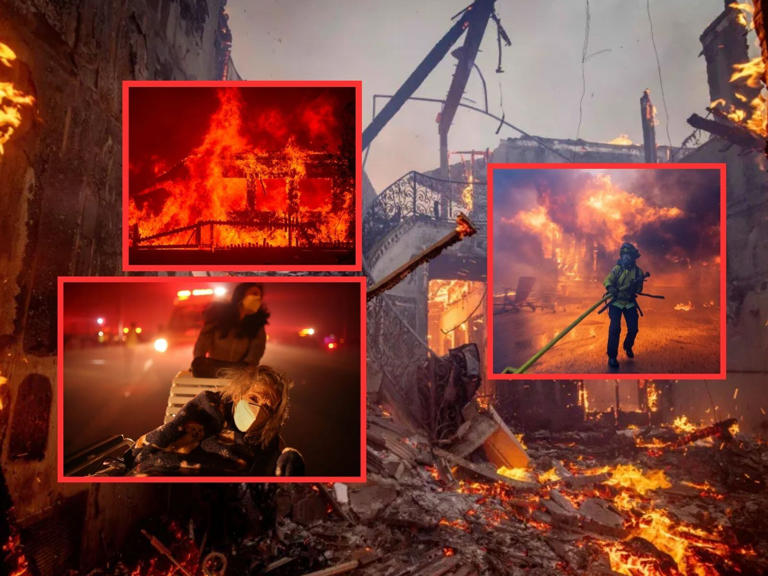 Incendio en Los Ángeles, EU, devasta casas; residentes evacúan y declaran "estado de emergencia". | Crédito: AP/REUTERS