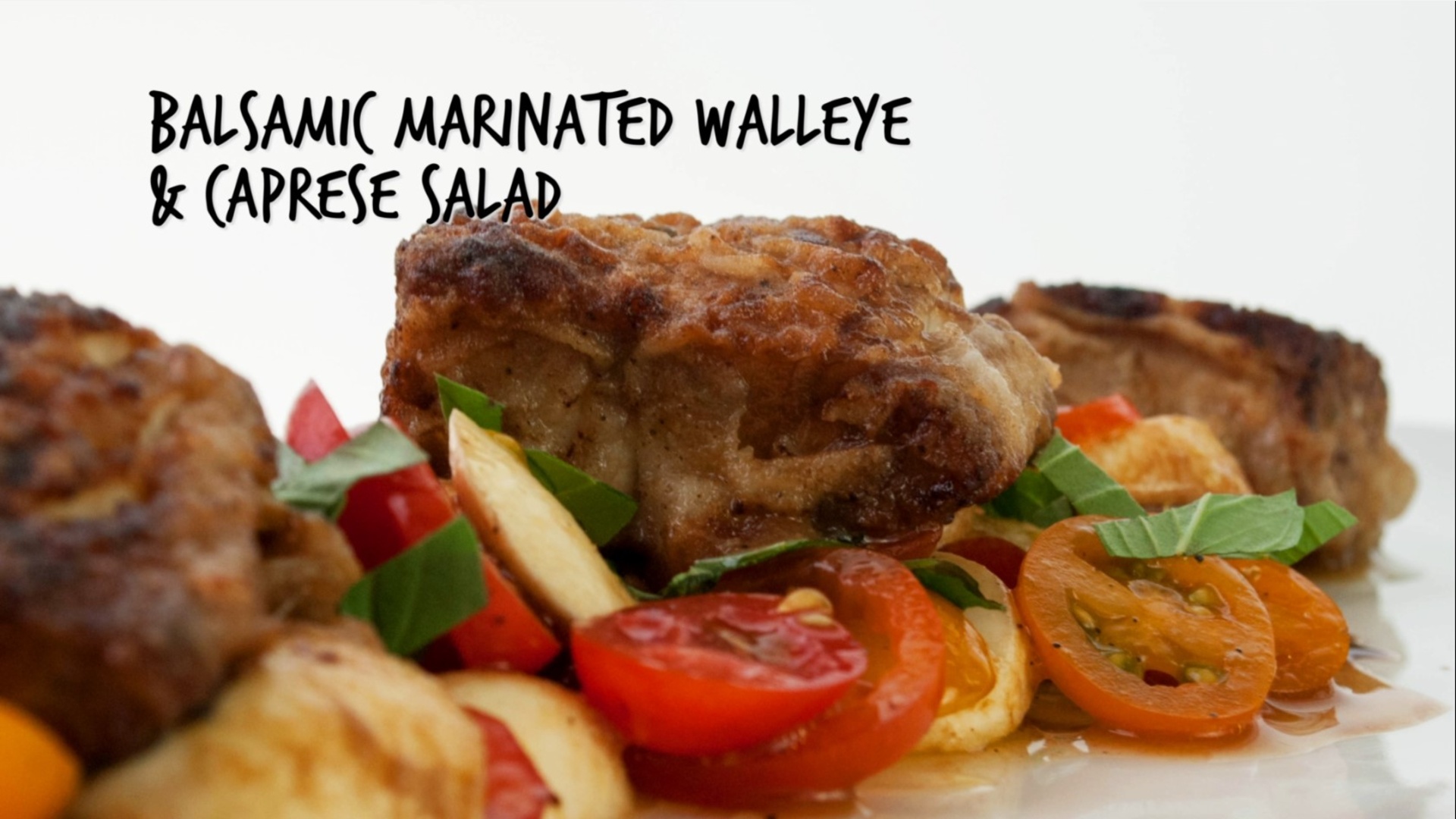 Mit Balsamico marinierter Zander mit Caprese-Salat