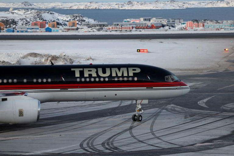 FILE PHOTO: Donald Trump Jr. visits Nuuk, Greenland, on Tuesday, January 7, 2025. Donald Trump Jr. is on a private visit to Greenland. Emil Stach/Ritzau Scanpix/via REUTERS/File Photo