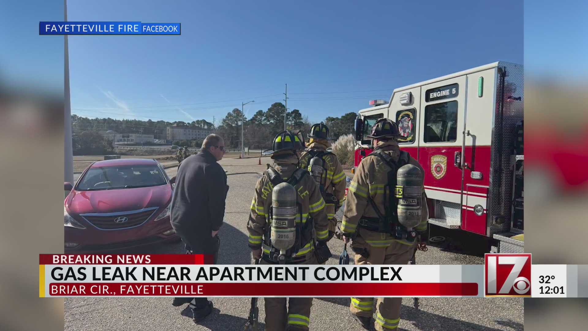 Gas leak near Fayetteville apartment complex