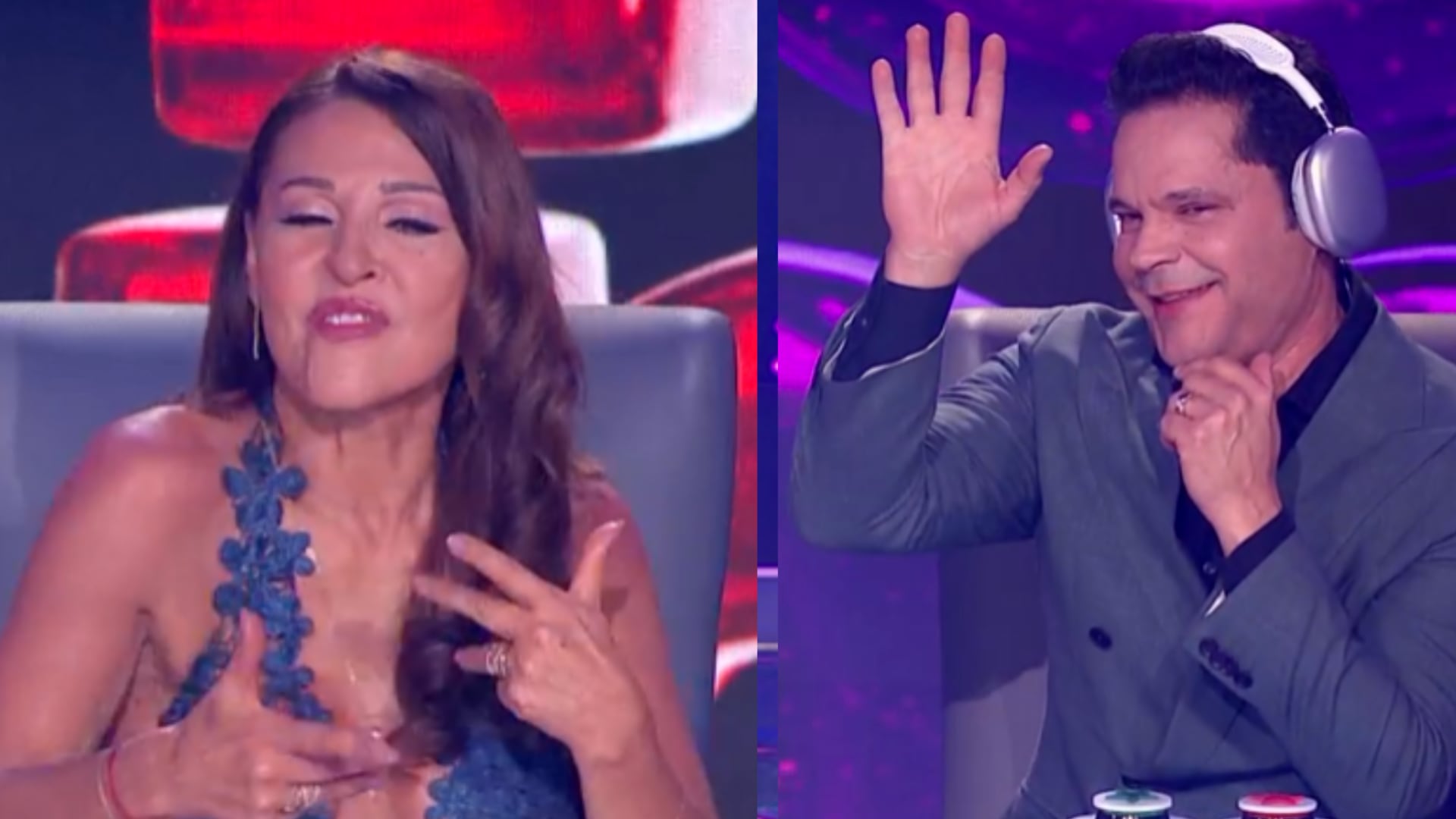 Amparo Grisales le dejó beso marcado a Rey Ruíz en 'Yo me llamo' como  regalo de suerte; el cantante no se quedó callado