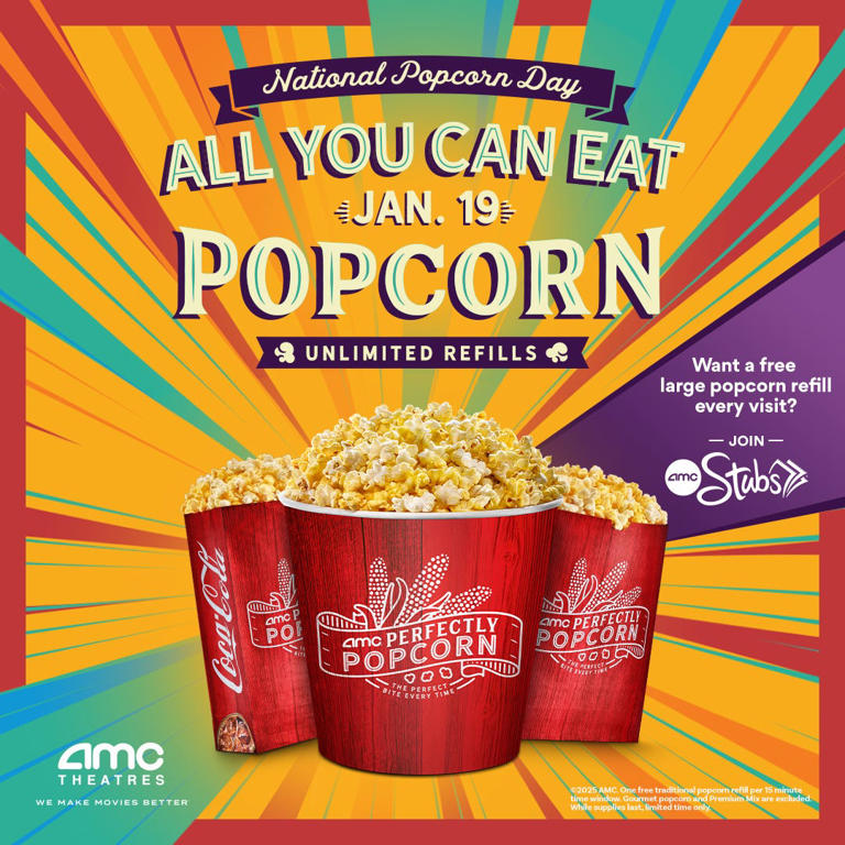 How to get free popcorn on National Popcorn Day 2025 with deals from Harkins, AMC and more