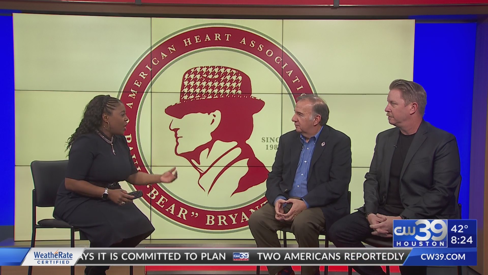 CW39 "Bear" Bryant Coach of Yr Awards & American Heart Association help