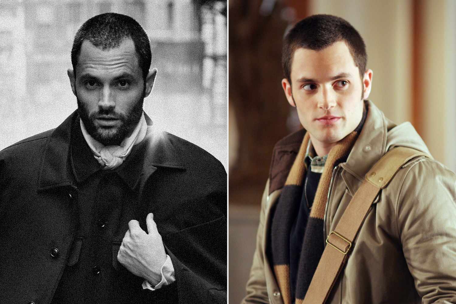 Penn Badgley Channels “Gossip Girl'”s Dan Humphrey with Buzz Cut and ...
