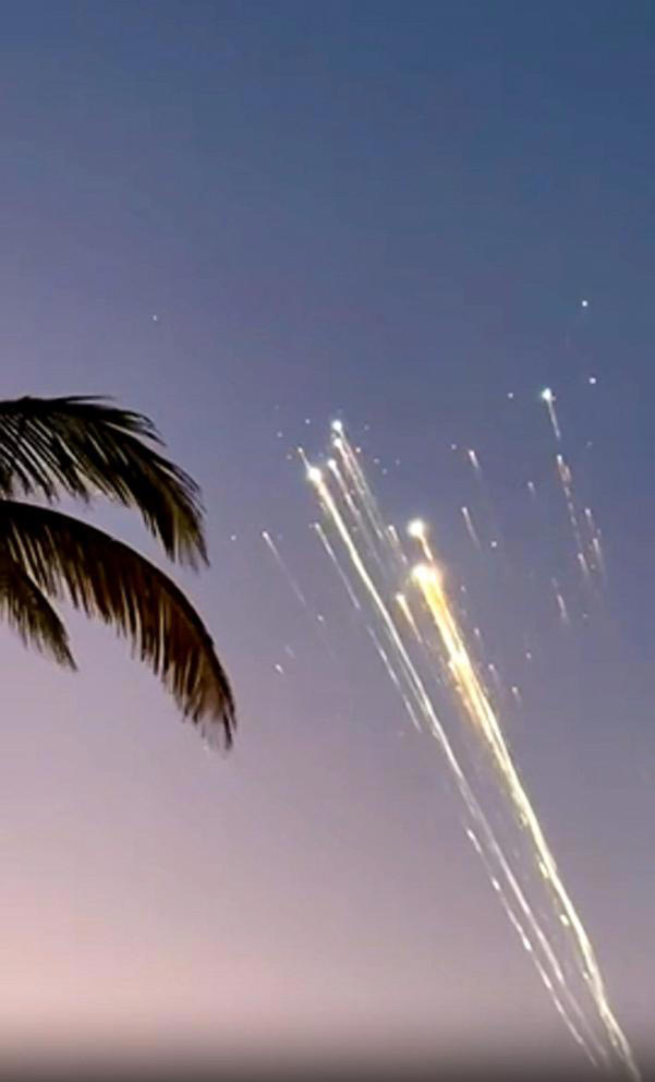 In this screen grab taken from a video, the SpaceX explosion is seen over Turks and Caicos Islands, Jan. 16, 2025.