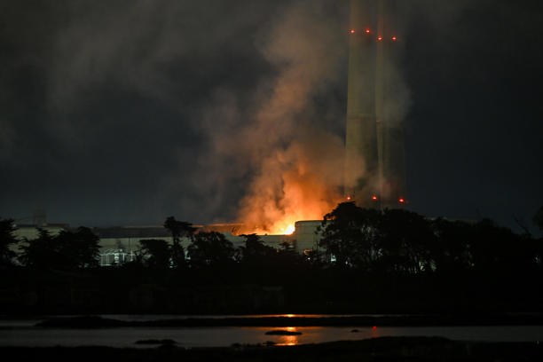 A fire erupted at Moss Landing Power Plant in California on January 17, 2025. Tayfun Coskun/Anadolu via Getty Images