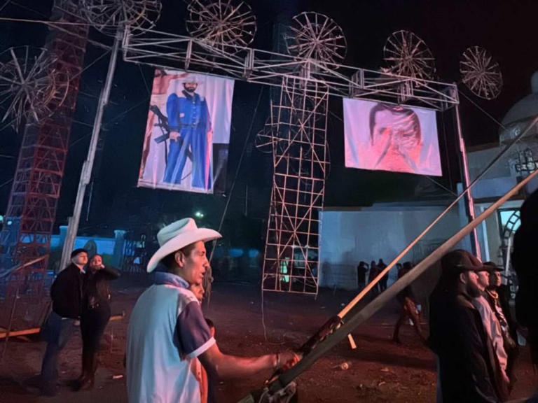 Fiesta en honor a 'El Mencho' en Tinaja de Vargas, Michoacán.