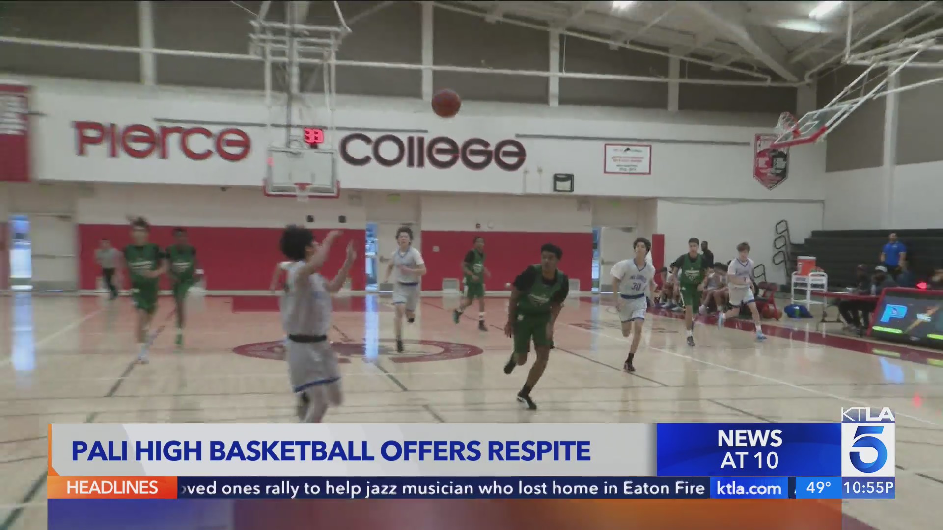 Palisades Charter High School basketball team plays first game