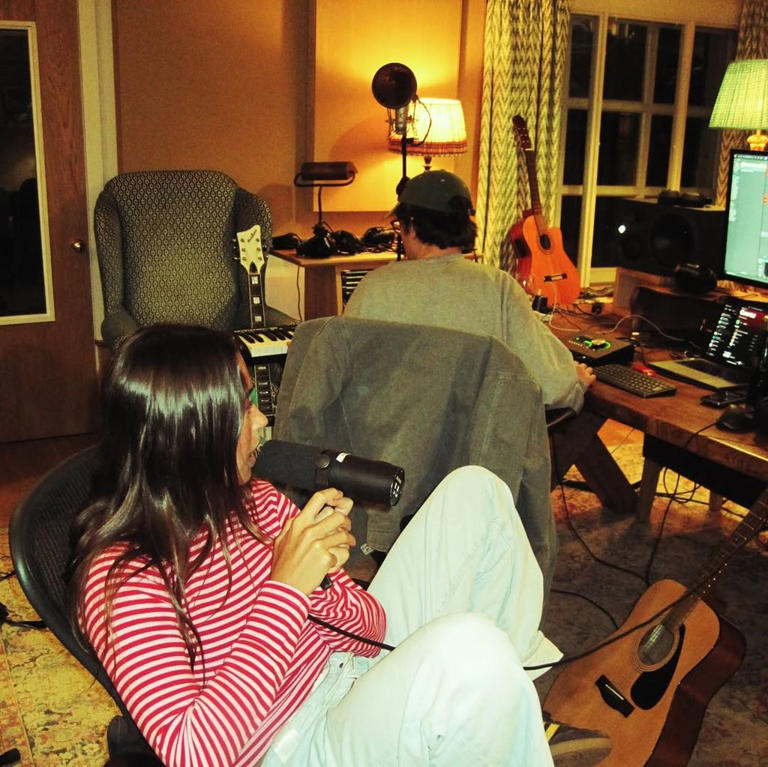 Lola also shared some glimpses inside the recording studio while working on new material