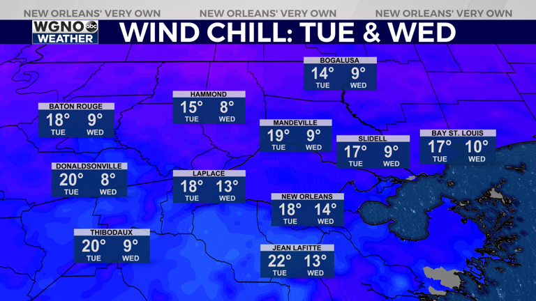 Heavy snow, bitter cold to hit southern Louisiana, Mississippi on Tuesday