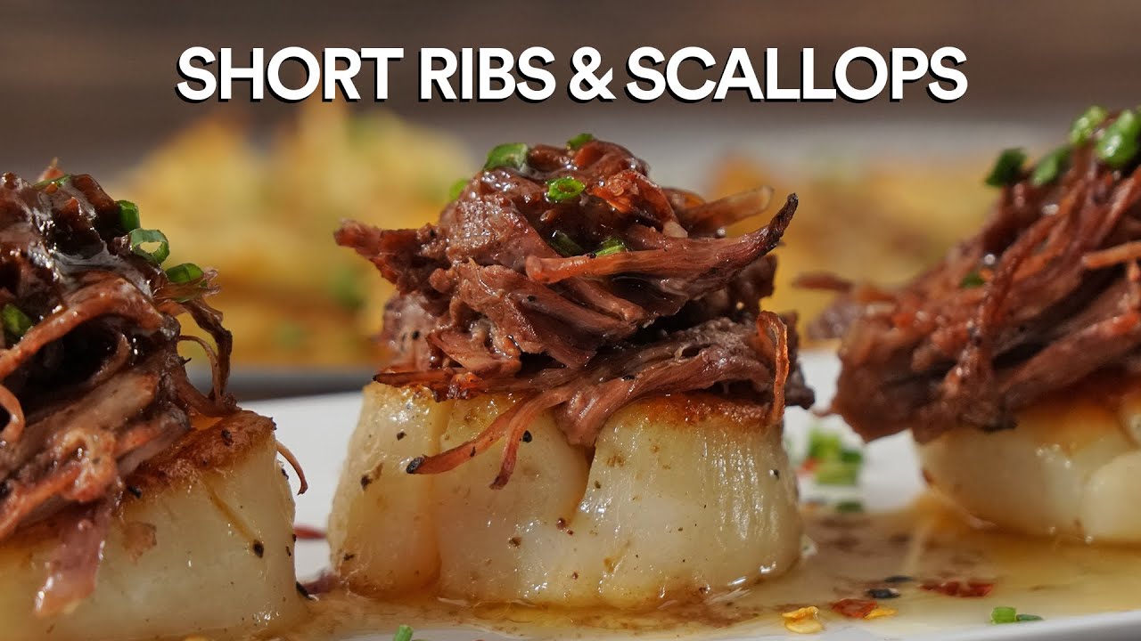 Sous Vide Short Ribs and Scallops - Surf n' Turf