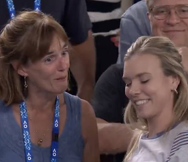 Heartwarming moment Alex de Minaur's mum breaks down in tears and hugs  Katie Boulter - as Aussie