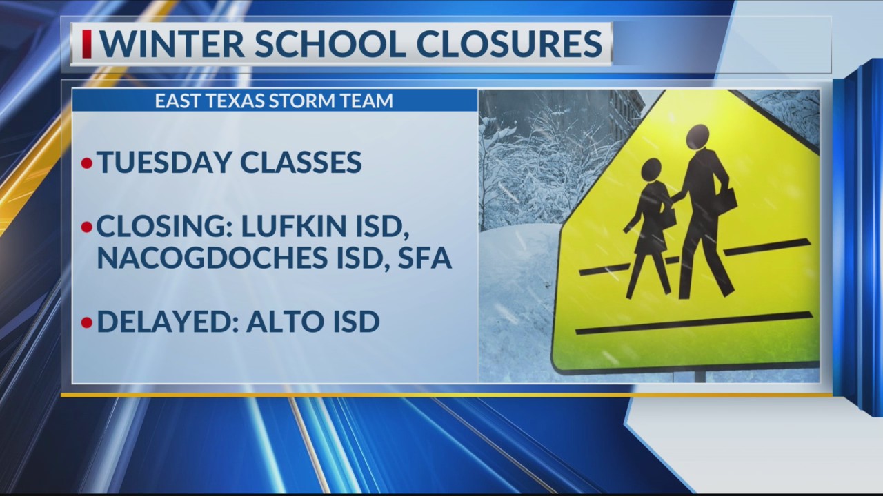 LIST East Texas school districts announce winter weather closings