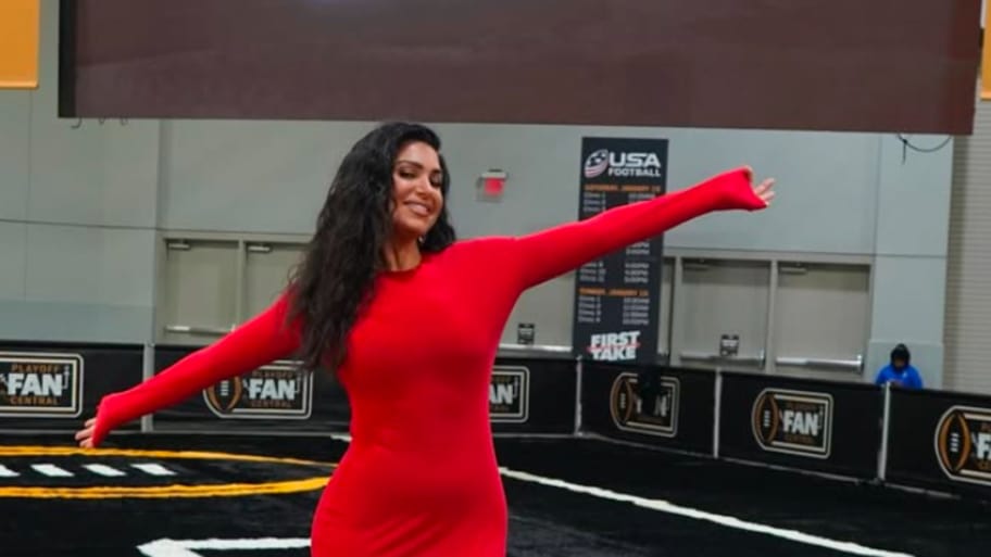 Molly Qerim's sizzling fire-red minidress for CFP natty has Taylor Rooks swooning