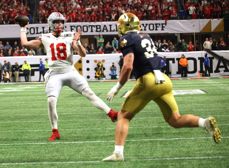 Ohio State football beats Notre Dame, 3423, to win the program’s ninth