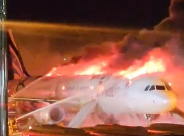 All 170 passengers and crew evacuated after fire breaks out on tail of Air Busan aircraft bound for Hong Kong at Gimhae Airport in Busan, South Korea: News Outlet via Yonhap.