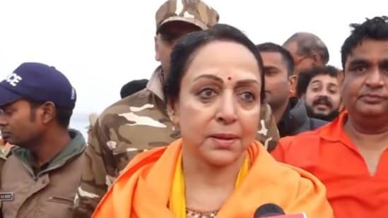 BJP MP Hema Malini after taking holy dip