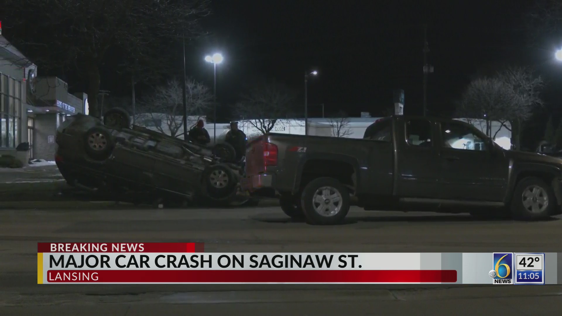 Major car crash on Saginaw St.