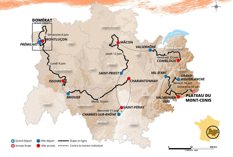 Critérium du Dauphiné 2025 Le parcours