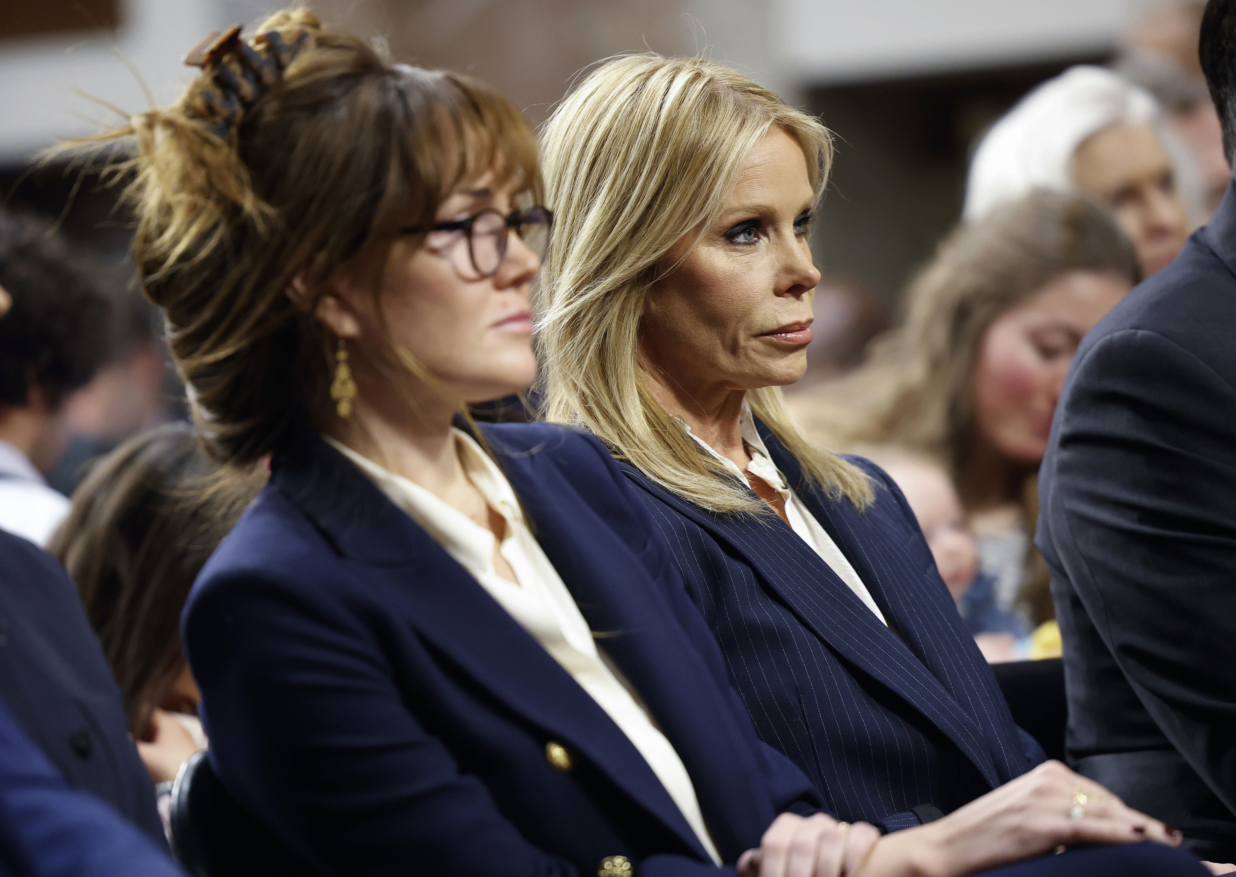 Cheryl Hines supports husband RFK Jr. with a kiss at his Senate