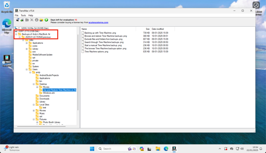Access Time Machine backups on Windows.