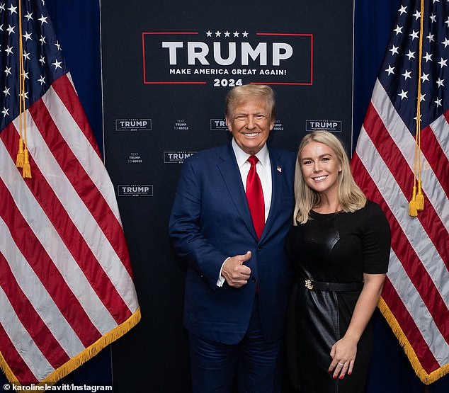 Trump press secretary Karoline Leavitt and President Donald Trump