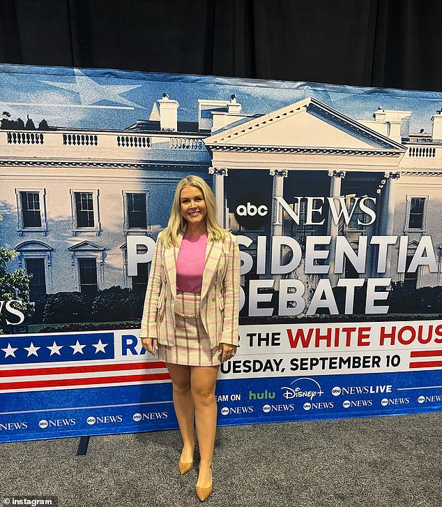 Karoline Leavitt attends the ABC News presidential debate 