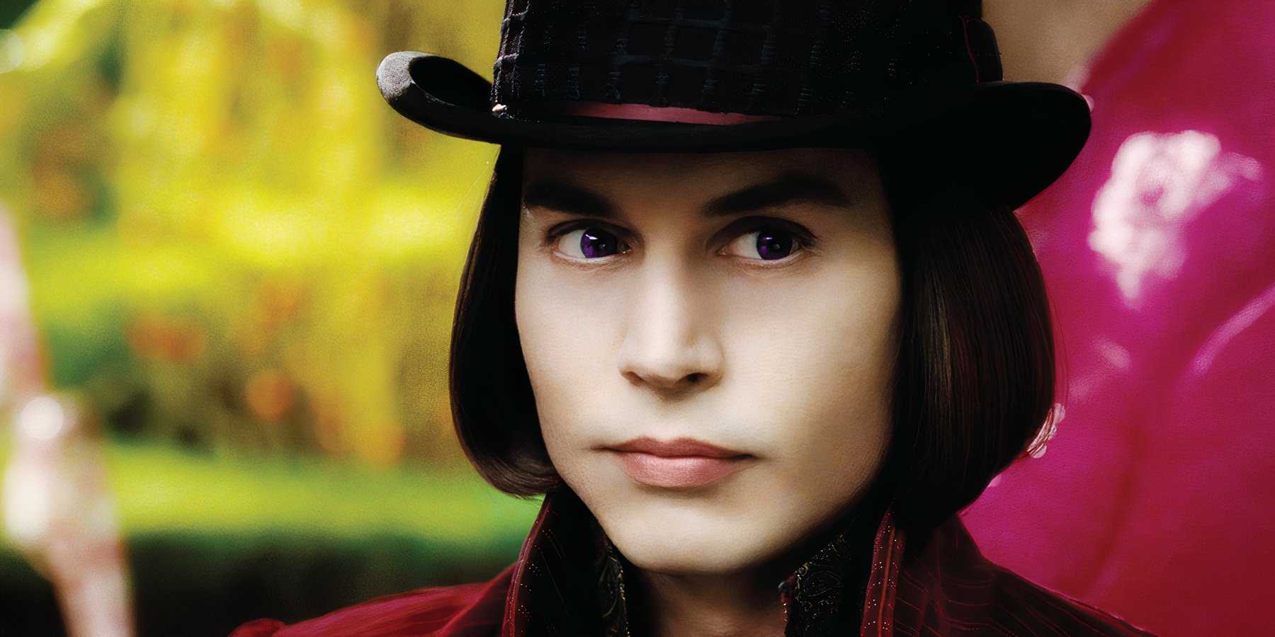 Actor Johnny Depp as Willy Wonka in Charlie and the Chocolate Factory.
