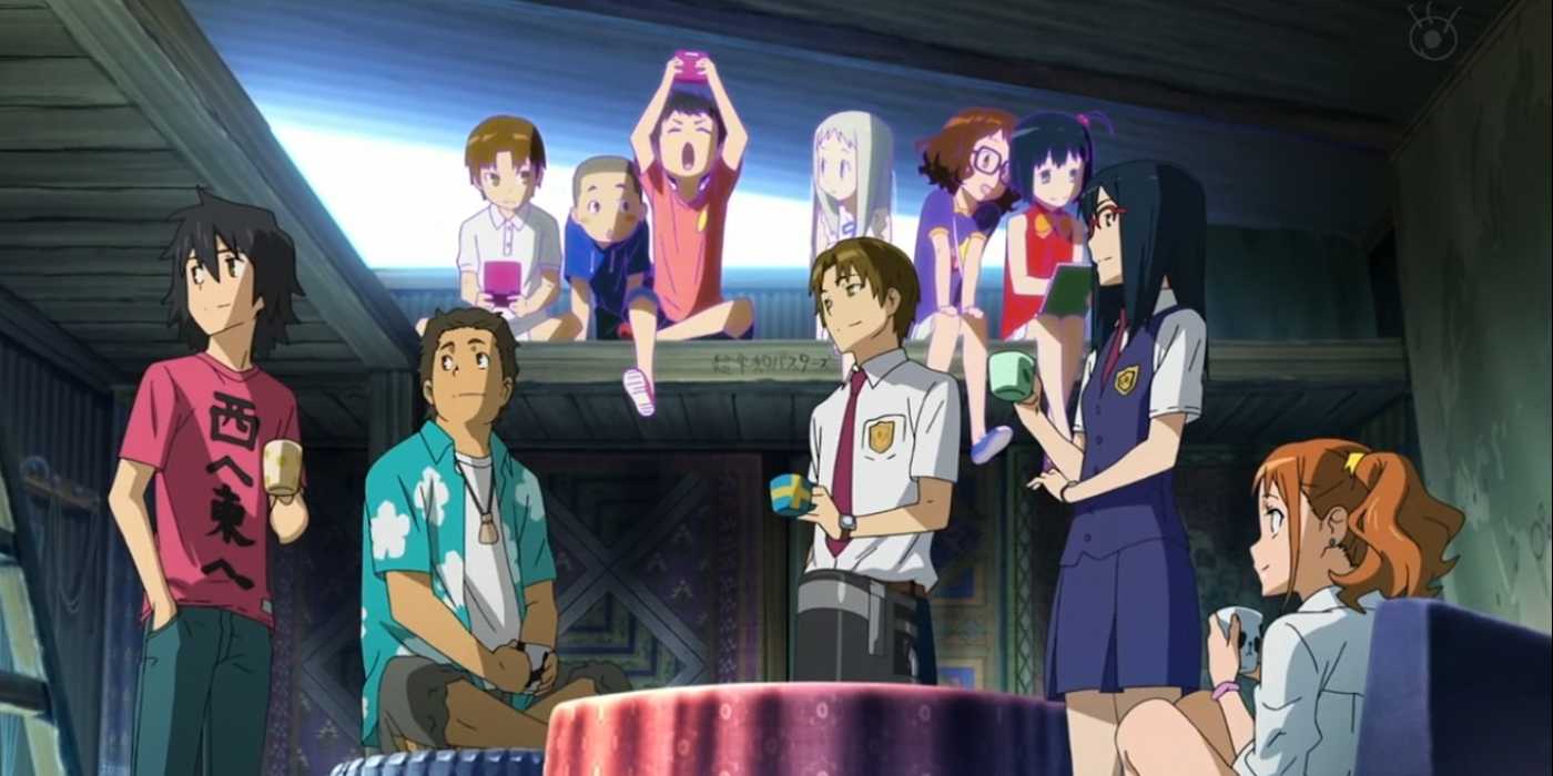 The cast of Anohana. - Super Peace Busters as teens and children.
