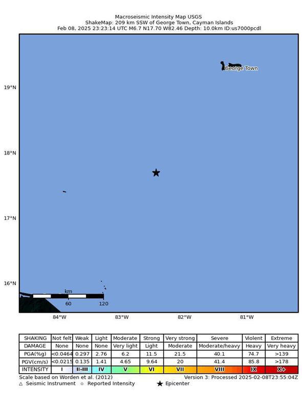Cuba earthquake today tsunami warning map