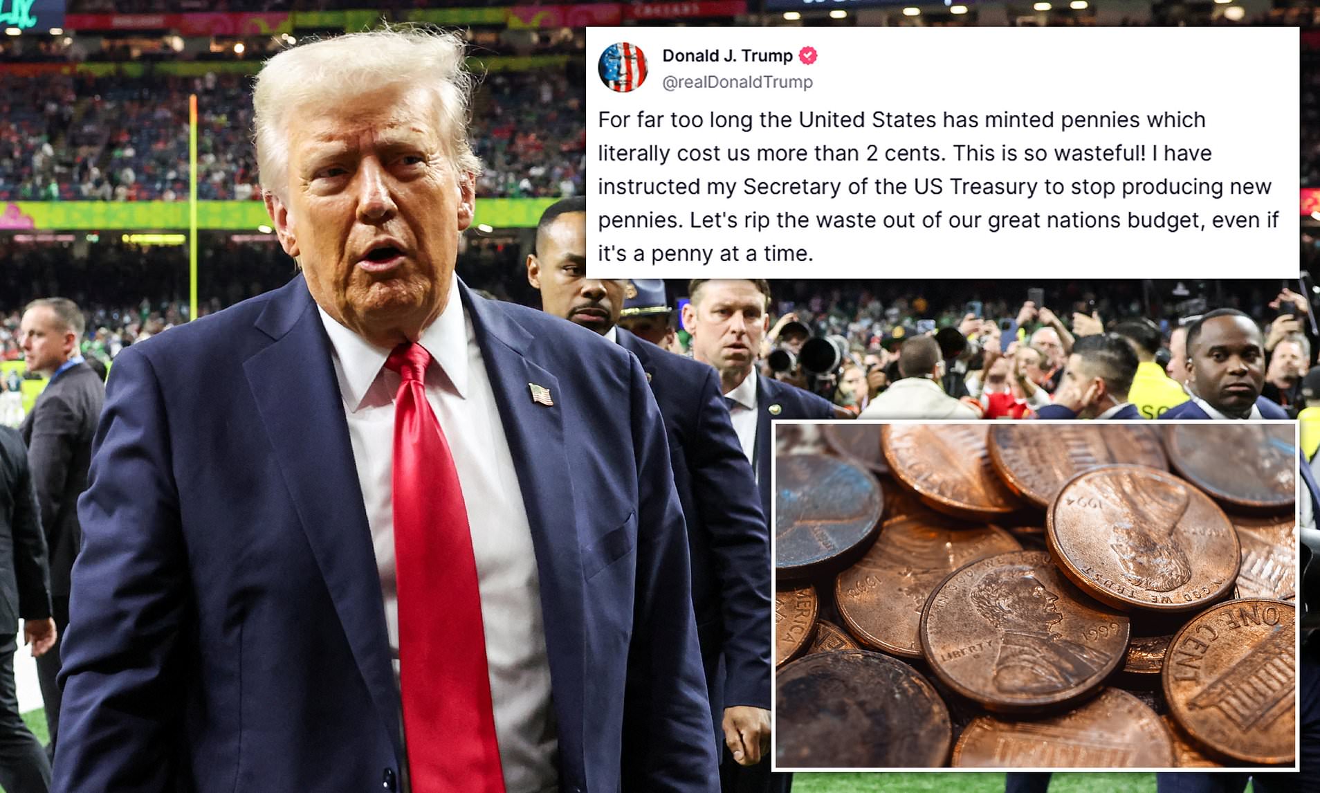 Trump orders Treasury to stop 'producing new pennies'