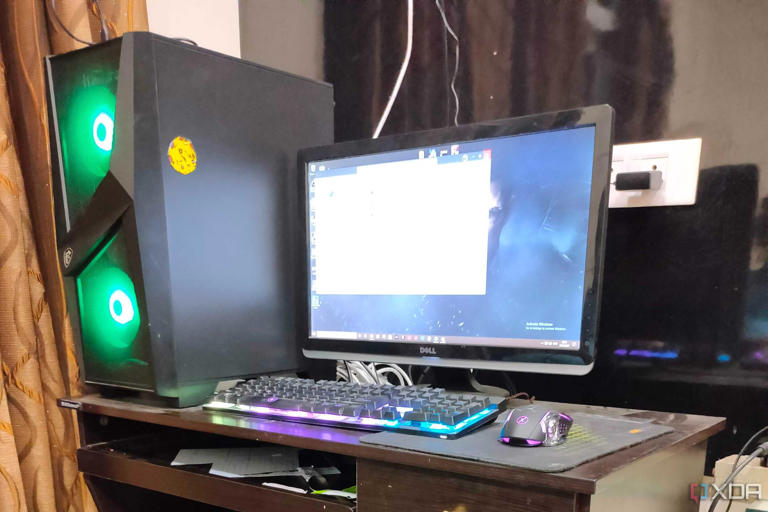 Black Desktop PC setup with monitor