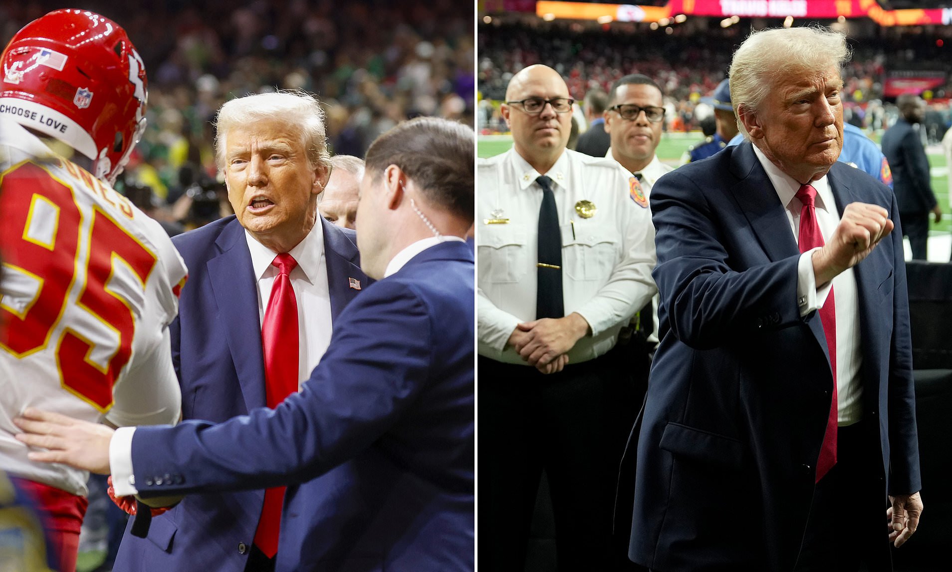 goes wild as Chiefs star seeks out Trump before Super Bowl