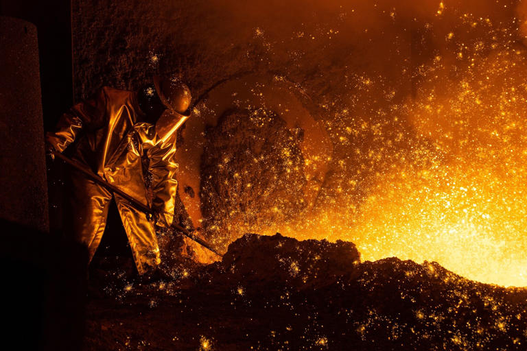 Molten steel. 