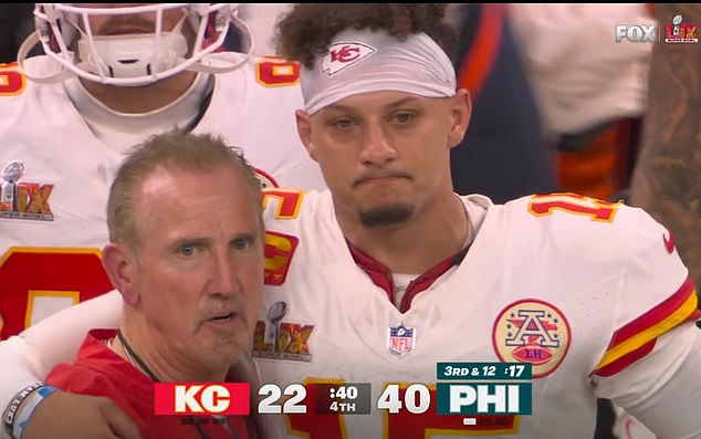 Her son, Patrick Mahomes (R) suffered a humiliating defeat to the Eagles in Super Bowl LIX