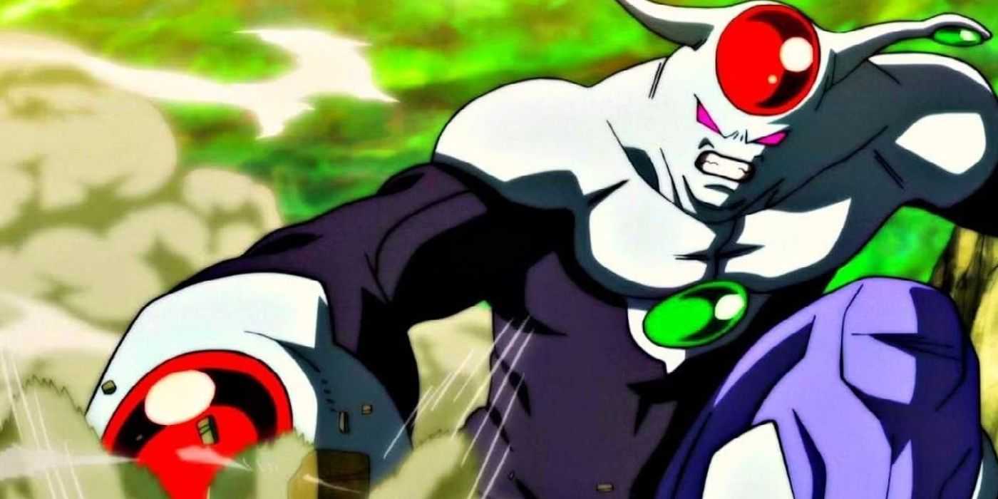 Agnilasa throws a punch during the Tournament of Power in Dragon Ball Super.