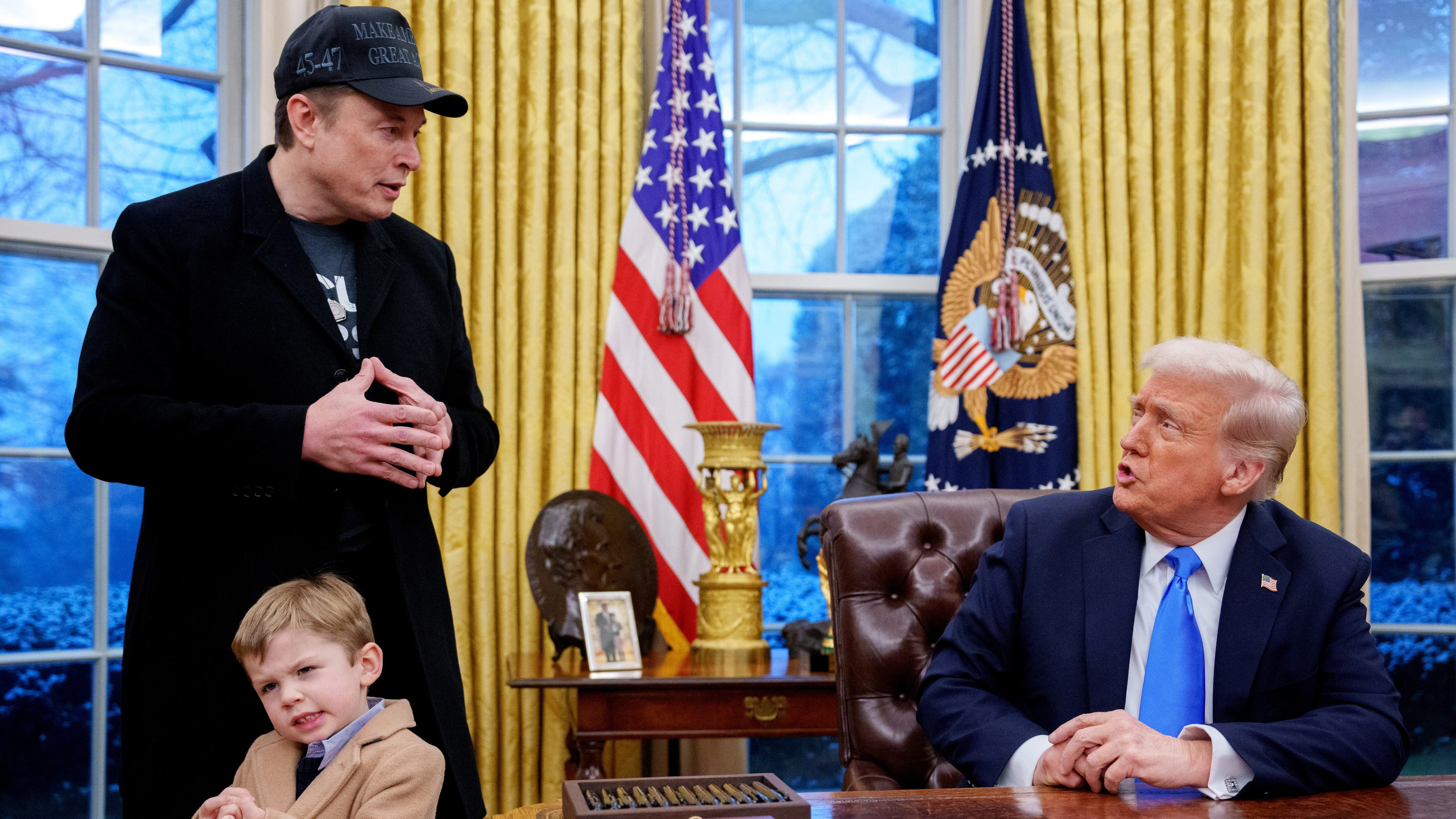 Elon Musk overshadowed Donald Trump in the Oval Office on Tuesday. / Andrew Harnik / Getty Images