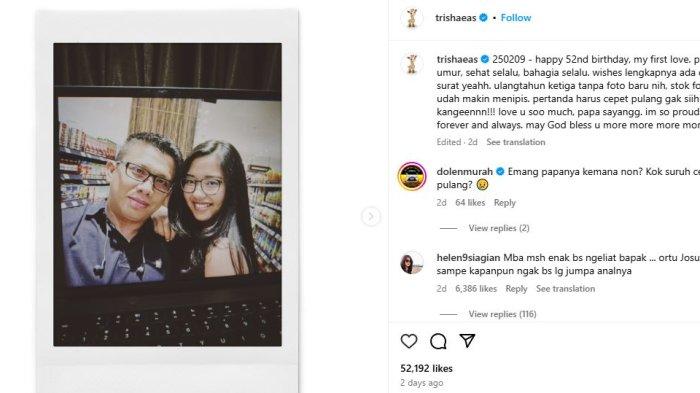 ANAK FERDY SAMBO - Tangkapan layar postingan akun instagram @Trishaeas pada Rabu (12/2/2025).