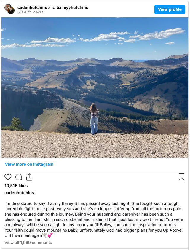 TikTok star Bailey Hutchins dead at 26 after colon cancer diagnosis