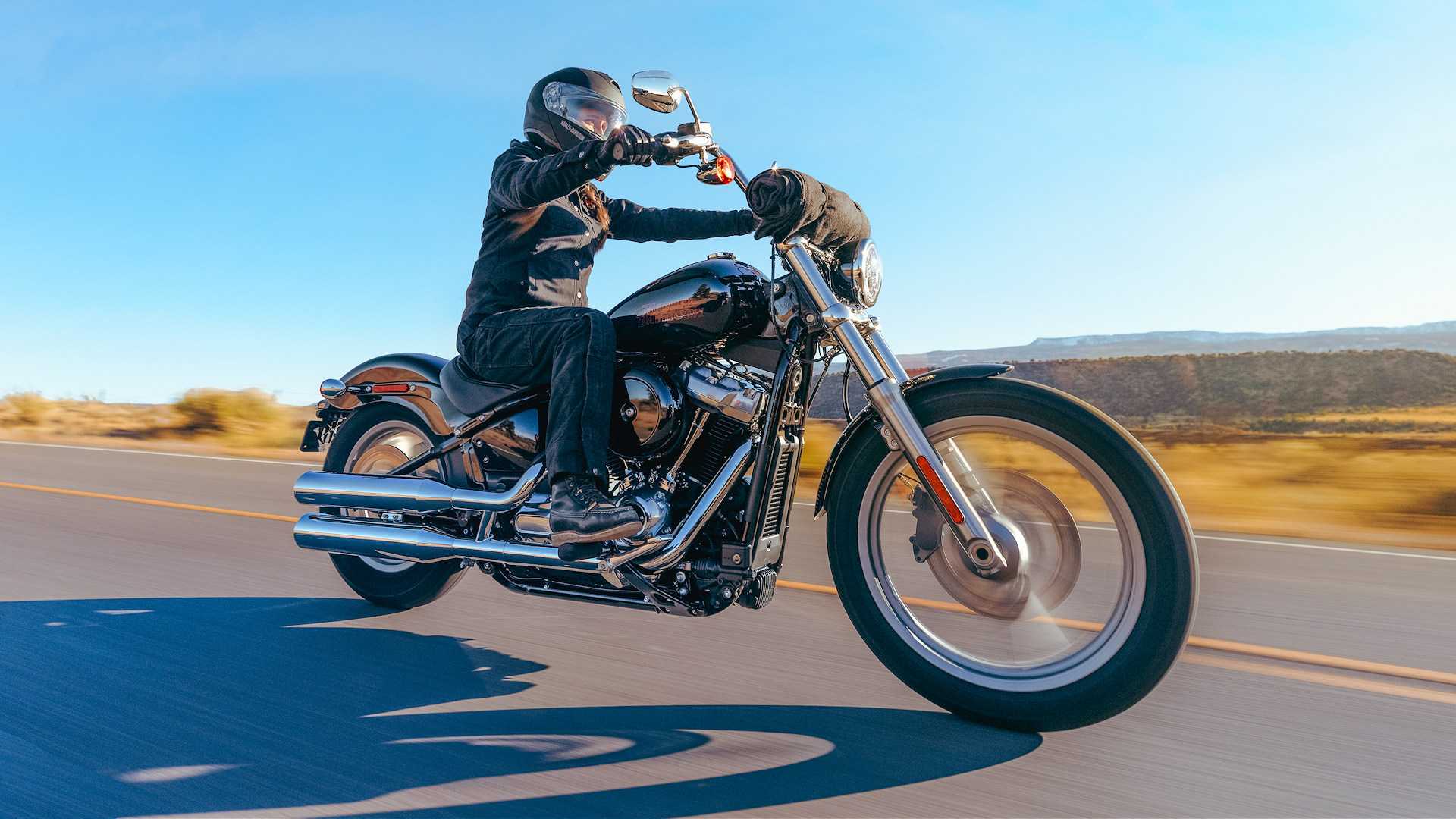 Rider on a 2024 Harley-Davidson Softail Standard