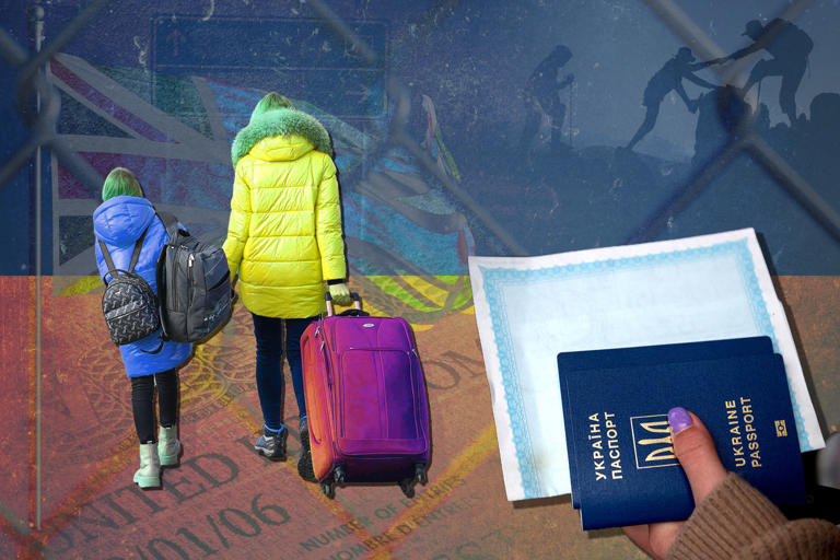 The Home Office has now stated that a parent or legal guardian who holds permission under any of the Ukraine schemes can apply to sponsor their child (The Independent/Getty/iStock)