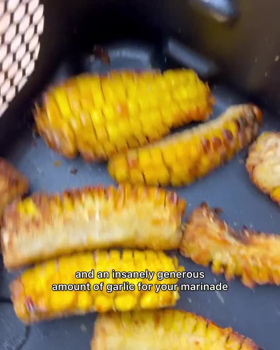 Airfried Garlic Sticky Corn Ribs