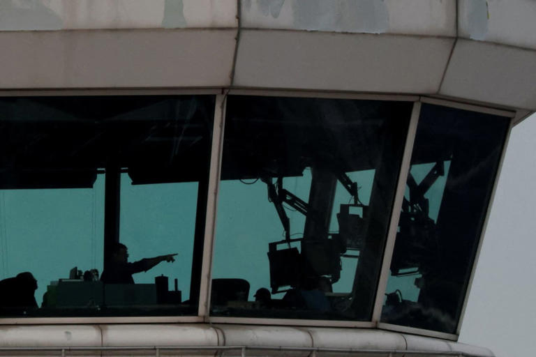 The air-traffic control tower at Reagan Washington National Airport.