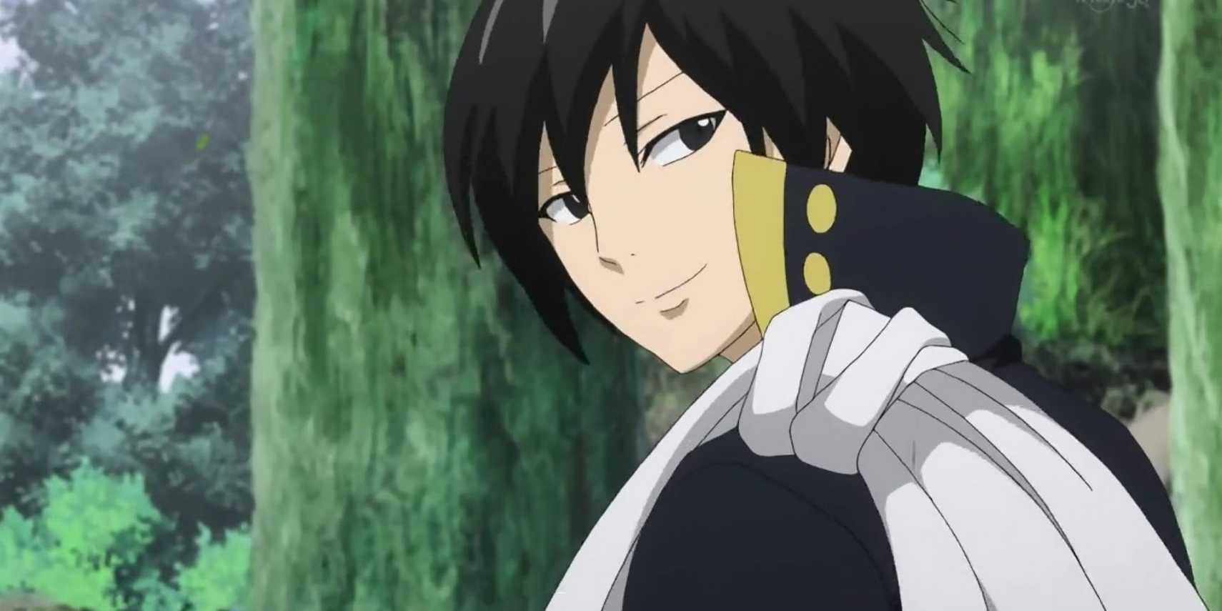 Zeref Dragneel smiling over his shoulder