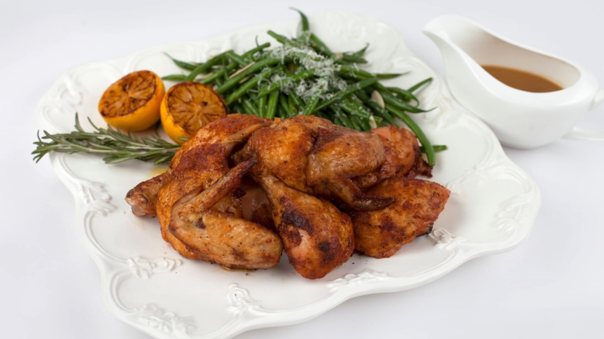 Gebratenes Huhn, ein klassisches Gemüsegericht