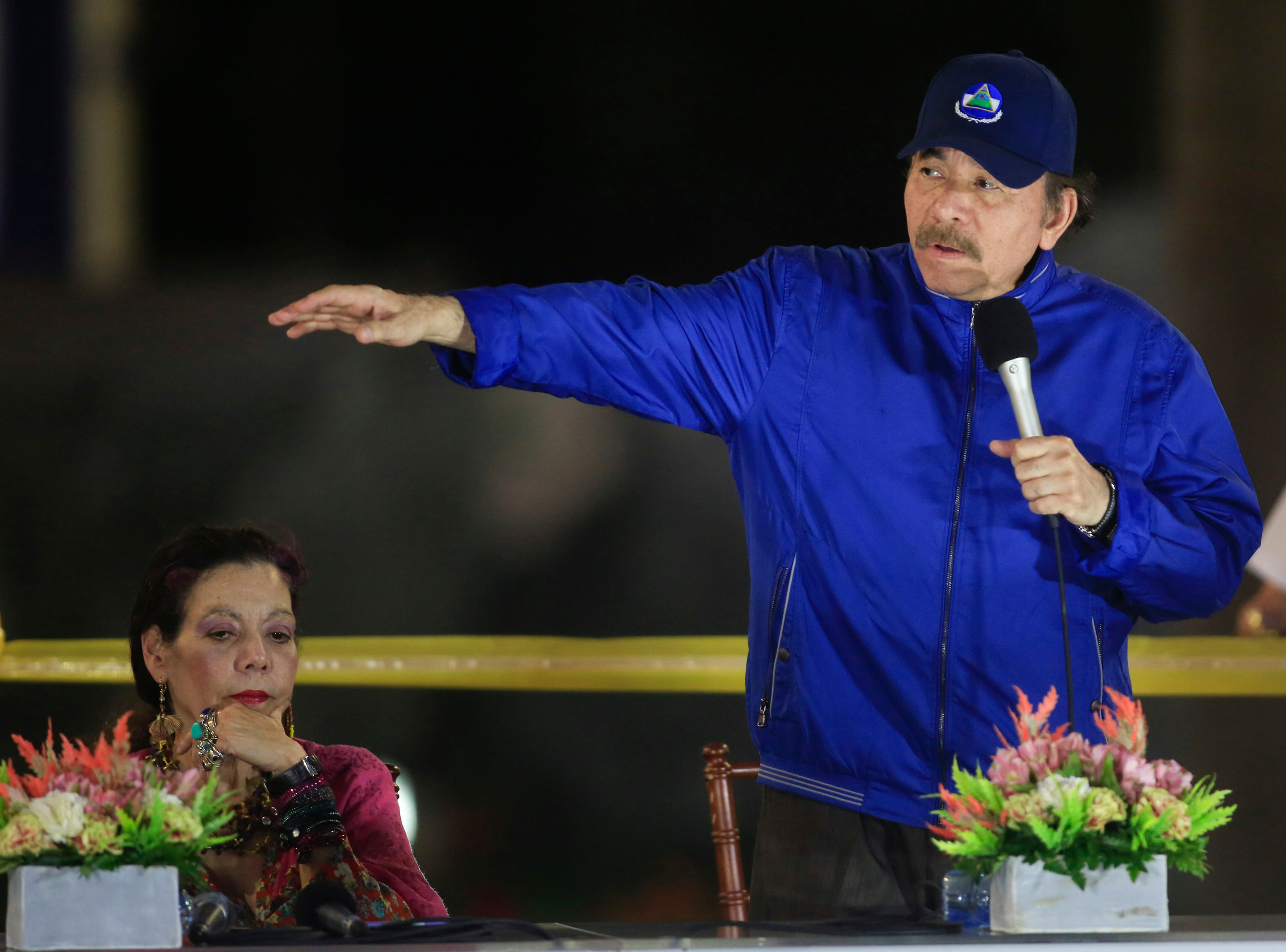 Daniel Ortega y Rosario Murillo, en 2019 en Managua (Nicaragua).