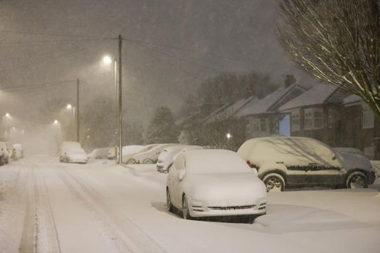 Snow on car