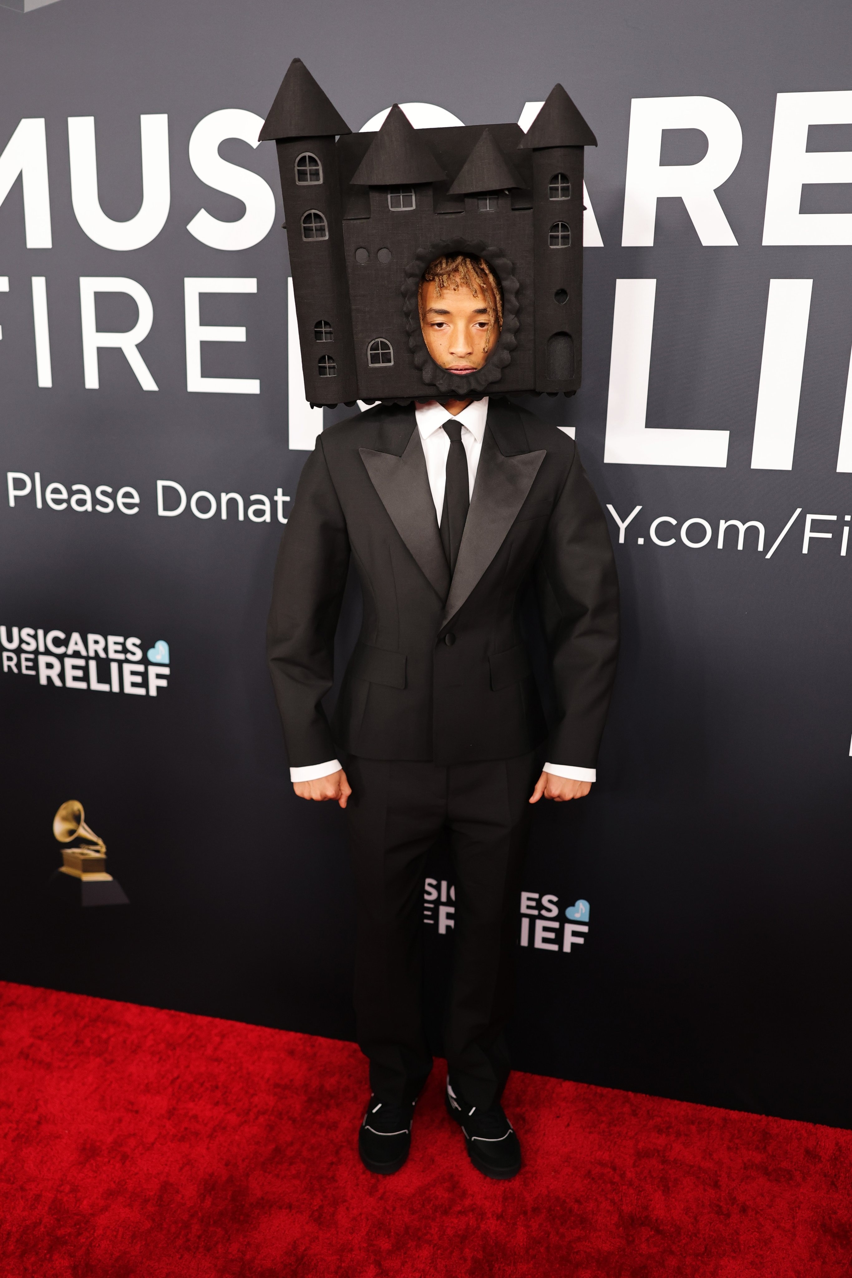 Grammys 2025 Red Carpet Jaden Smith's quirky 'Hogwarts on head' look
