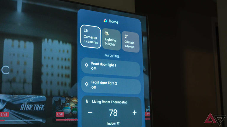 The home panel on a Google TV Streamer